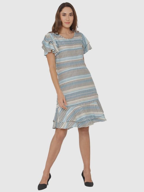Buy Vero Moda Blue Cotton A-Line Dress for Women Online @ Tata CLiQ