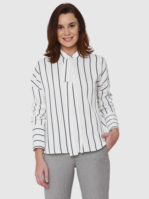 Vero Moda White Striped Shirt Price in India