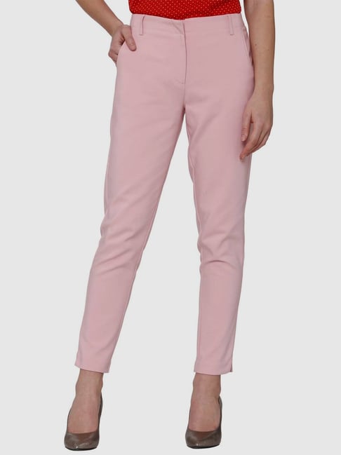 PEOPLE Slim Fit Women Pink Trousers  Buy PEOPLE Slim Fit Women Pink  Trousers Online at Best Prices in India  Flipkartcom