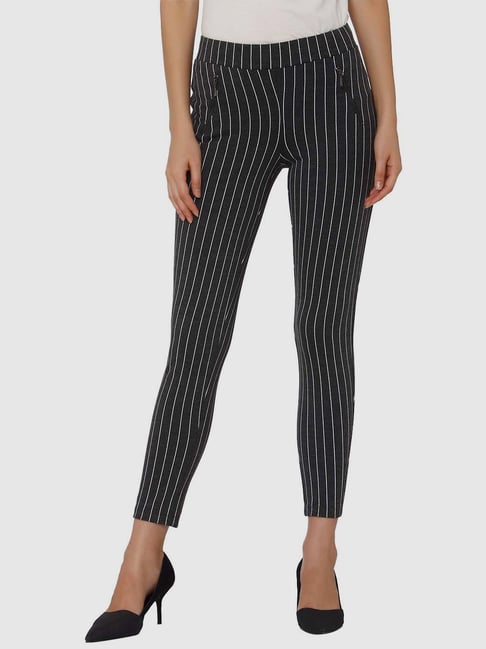 Black shop striped jeggings