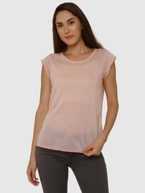 Vero Moda Pink Solid Top