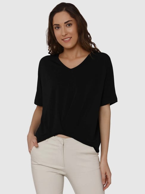 Vero Moda Black Solid Top