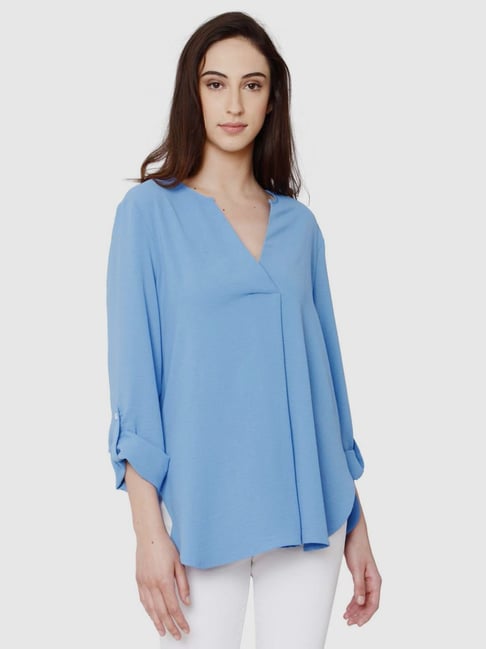 Vero Moda Blue Solid Top