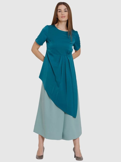 Vero Moda Blue Solid Tunic