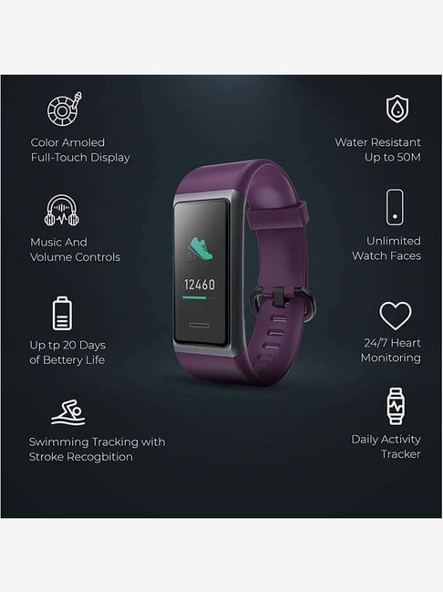 Buy PLAY PLAYFIT 21 Smart Fitness Band (Purple) Online At Best