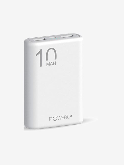 Powerup Stay Charged 10000mAh Lithium-Polymer USB Port Power Bank - (White)