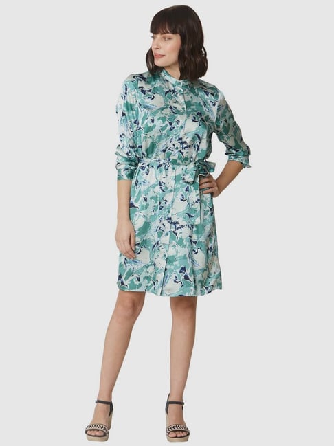 Vero Moda Green Printed A-Line Dress Price in India