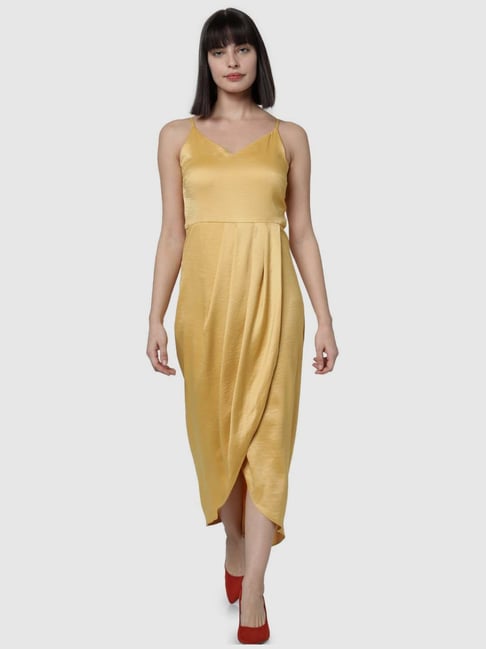Uhyggelig overflade forlænge Buy Vero Moda Yellow Slip Dress for Women Online @ Tata CLiQ