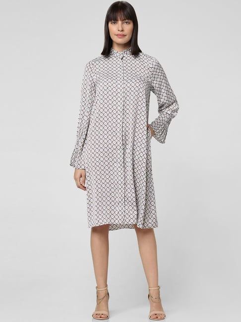 Vero Moda White Printed A-Line Dress