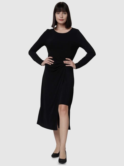 Buy Vero Moda Black Cotton Assymetric Dress for Women Online