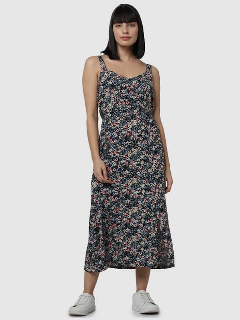 Vero Moda Black Printed A-Line Dress Price in India