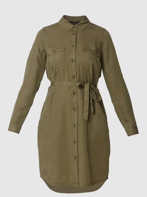 Buy Vero Moda Green Shirt Dress for Women Online Tata CLiQ