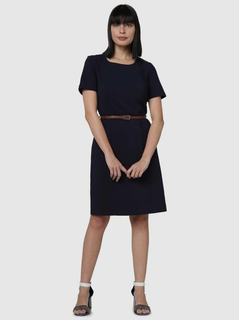 Vero Moda Navy Cotton A-Line Dress Price in India