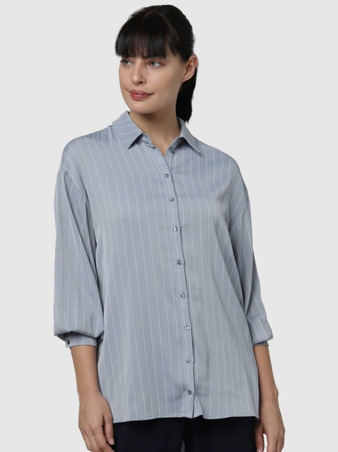Vero Moda Blue Striped Shirt Price in India