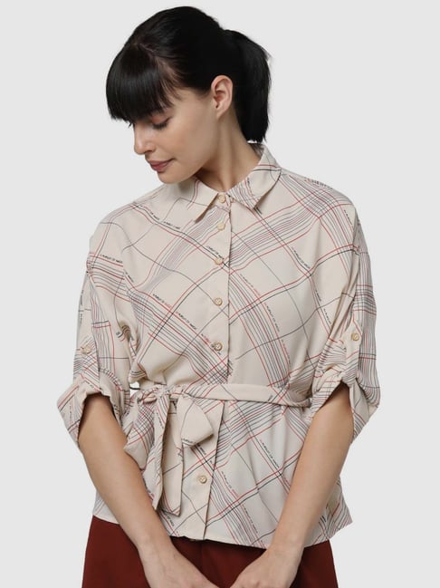 Vero Moda Beige Printed Shirt