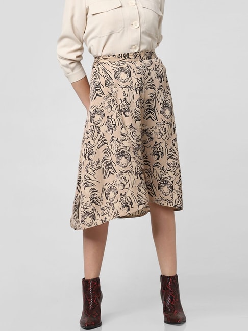 Vero Moda Beige Printed A-Line Skirt Price in India