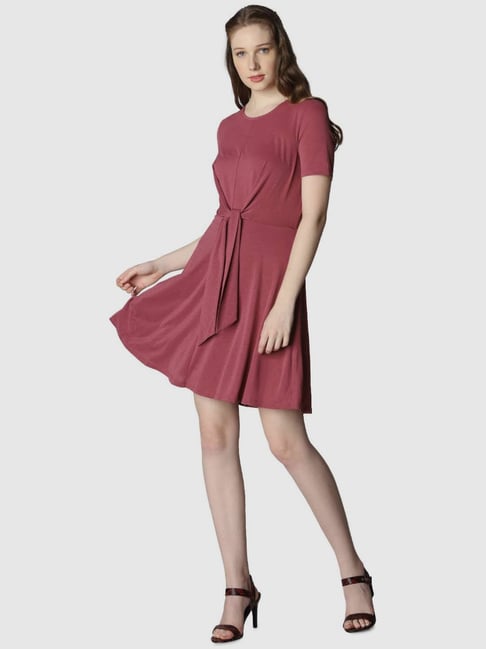 Vero Moda Pink A-Line Dress Price in India