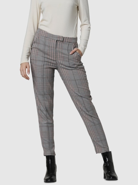70s High Waisted Plaid Trousers - Men's Small, Women's Medium, 30