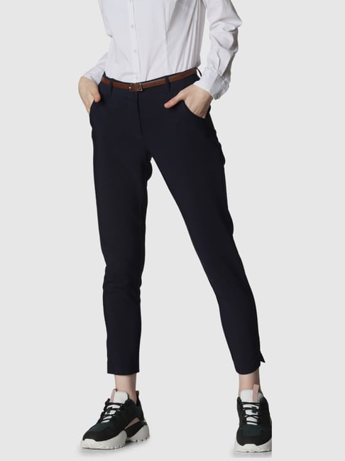 Vero Moda Navy Mid Rise Chinos