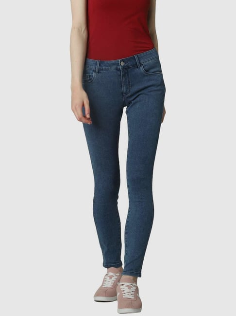 Vero Moda Denim Blue Cotton Mid Rise Jeans