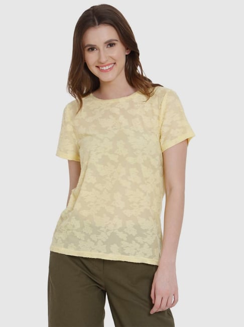 Vero Moda Yellow Printed T-Shirt