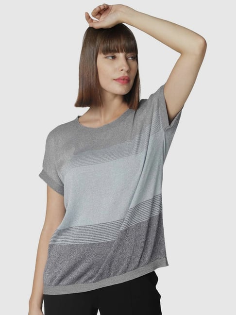 Vero Moda Grey Printed T-Shirt