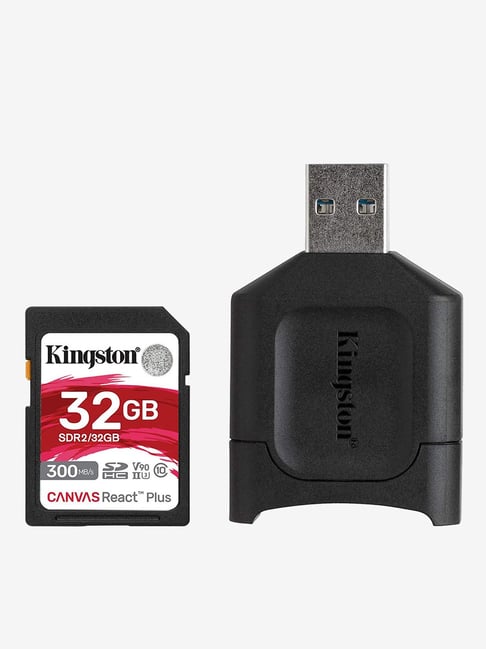 Kingston Canvas React Plus MLPR2 32 GB SD Memory Card with Card Reader Black