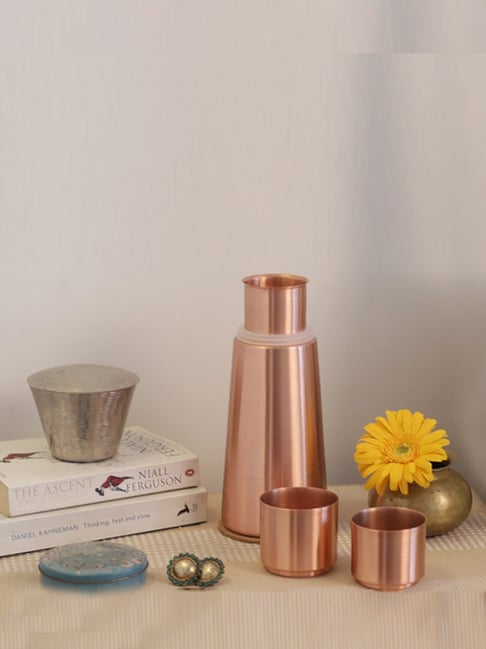 COPPRE Copper Lean Water Carafe (1200 ml) - Set of 1
