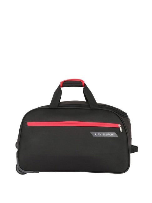 Lavie Sport Black Medium Duffle Trolley Bag