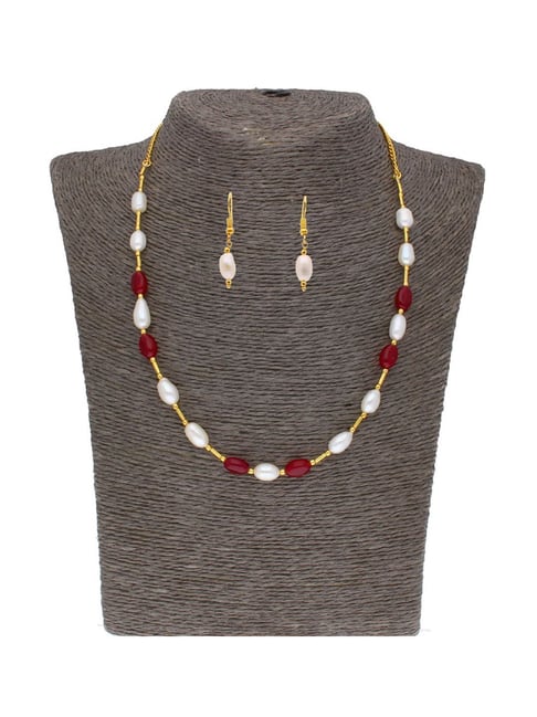 Red pearl gold on sale chain