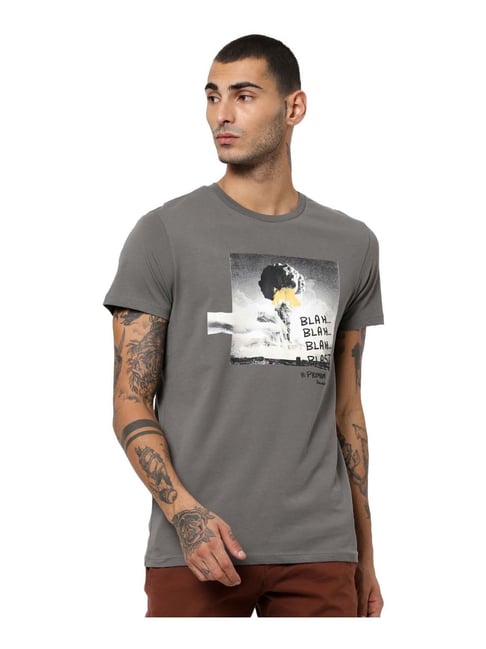 Buy Premium By Jack \u0026 Jones Grey Cotton 