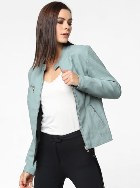 mint green jacket womens