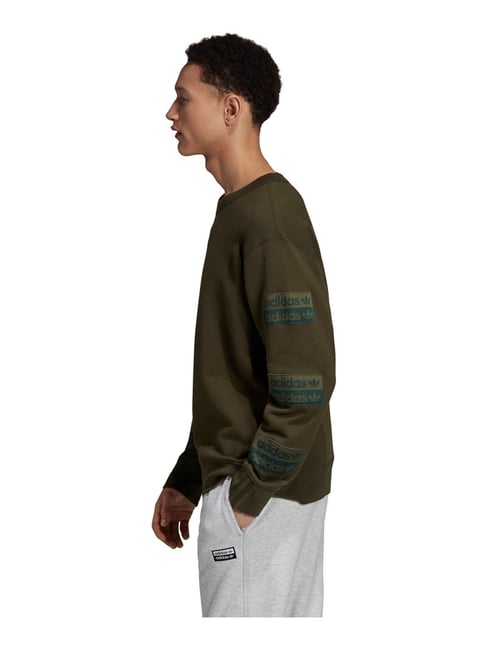olive green adidas crew neck