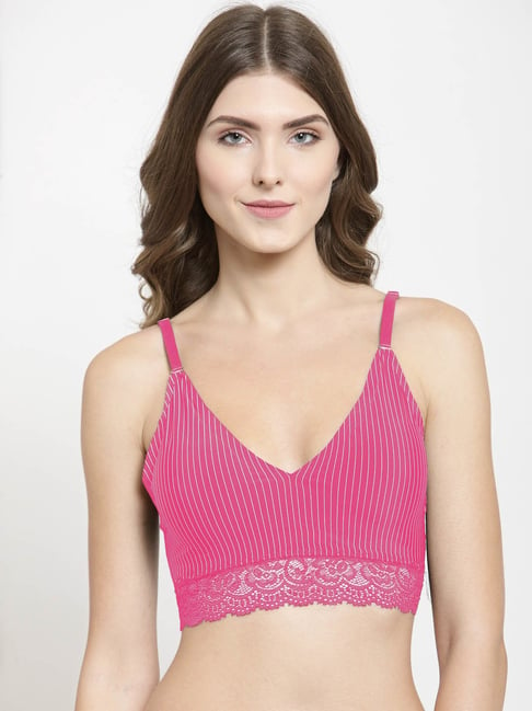 Buy PrettyCat Pink Non Wired Padded Bralette for Women Online