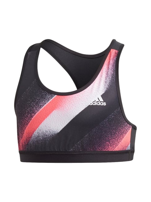 Buy Adidas Kids Yg UC Black Pink Printed Training Bra for Girls