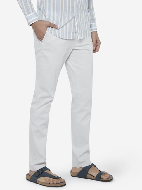 white slim fit trousers
