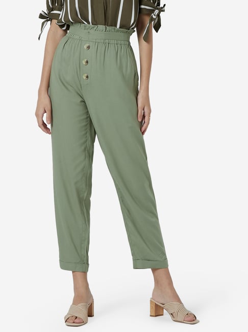 Buy Olive Green Trousers & Pants for Women by TALLY WEiJL Online | Ajio.com