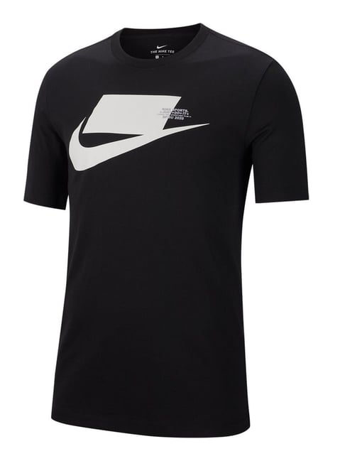 Buy Nike Sportswear Black Printed Cotton T-Shirt for Men Online @ Tata CLiQ