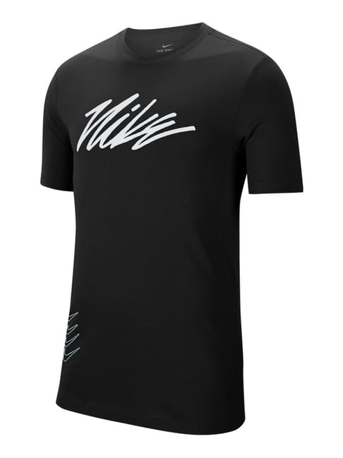 Buy Nike Dri FIT Black Printed Training T-Shirt for Men Online @ Tata CLiQ