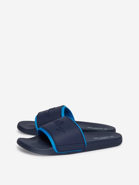 Buy SOLEPLAY by Westside Navy Text Design Slides For Men Online At Tata ...