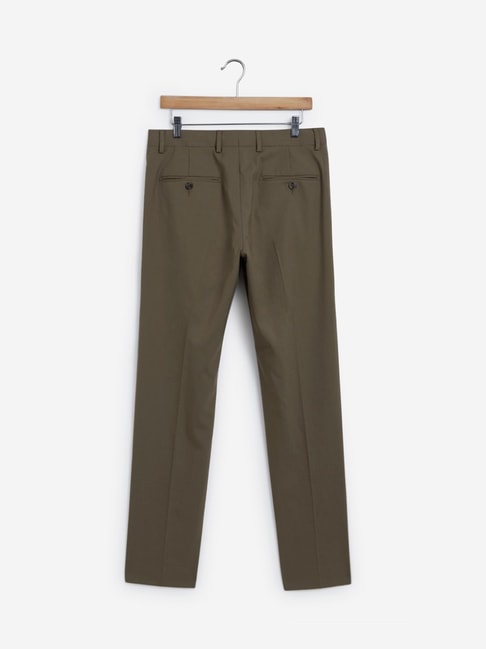 WES Formals by Westside Navy Self-Patterned Slim Fit Trousers