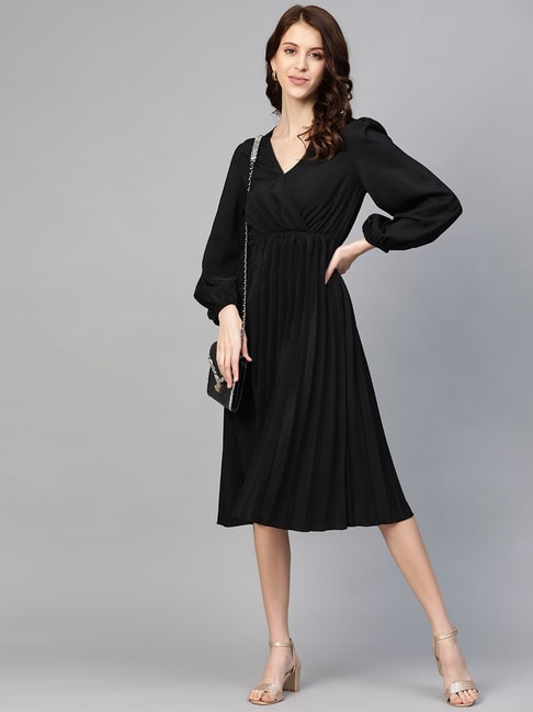 Buy PlusS Black Below Knee Dress for Women Online @ Tata CLiQ
