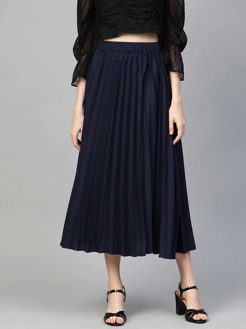 Melon by PlusS Navy Below Knee Skirt Price in India