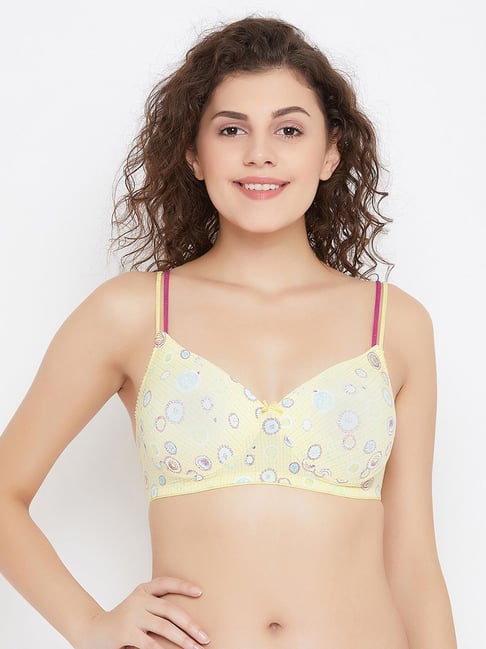 Clovia Yellow Non Wired Padded Full Coverage T-Shirt Bra