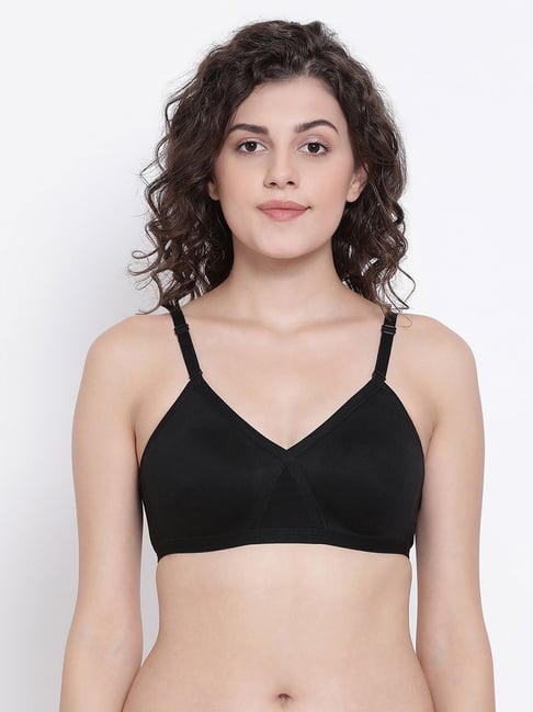 Clovia Black Non Wired Non Padded Full Coverage T-Shirt Bra