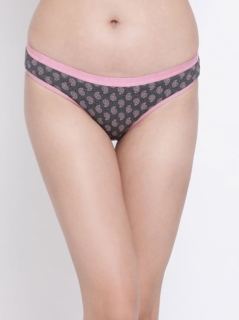 Women Brand Logo Tanga Panty, Dash Grey