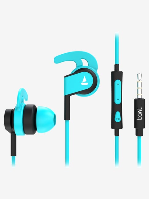 boAt Bassheads 242 T Sports Wired Earphones with HD Sound, Carry Pouch, IPX4 (Blue)