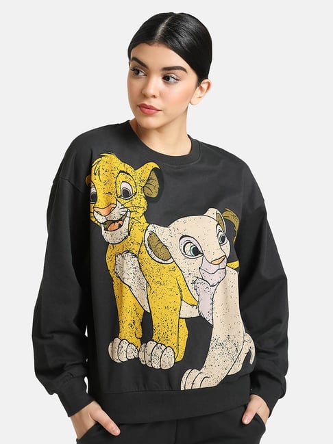 Kazo Black Printed Sweatshirt - Disney Collection