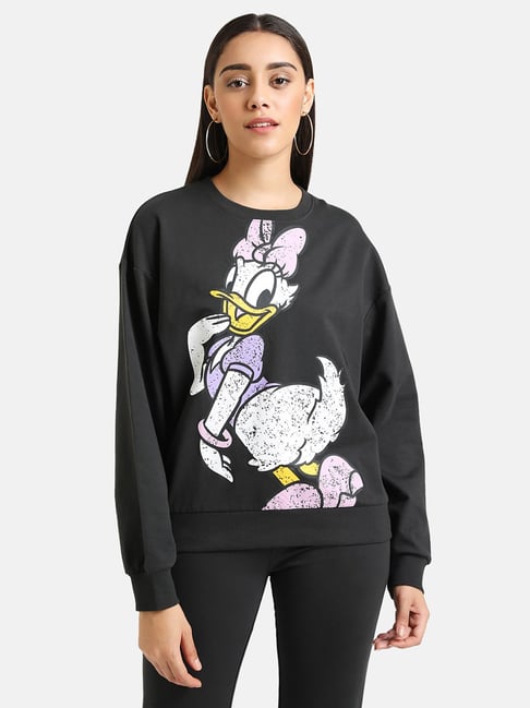 Kazo Black Printed Sweatshirt - Disney Collection