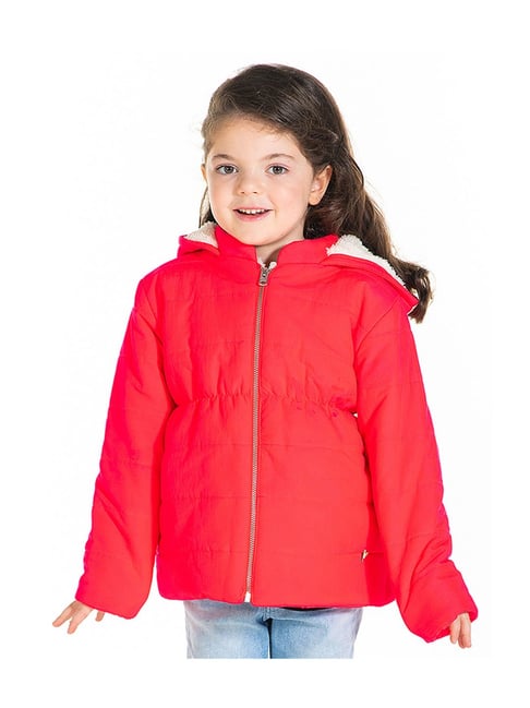 cherry crumble by nitt hyman Cherry Crumble by Niit Hyman Kids Pink Quilted Hooded Jacket-picture-21